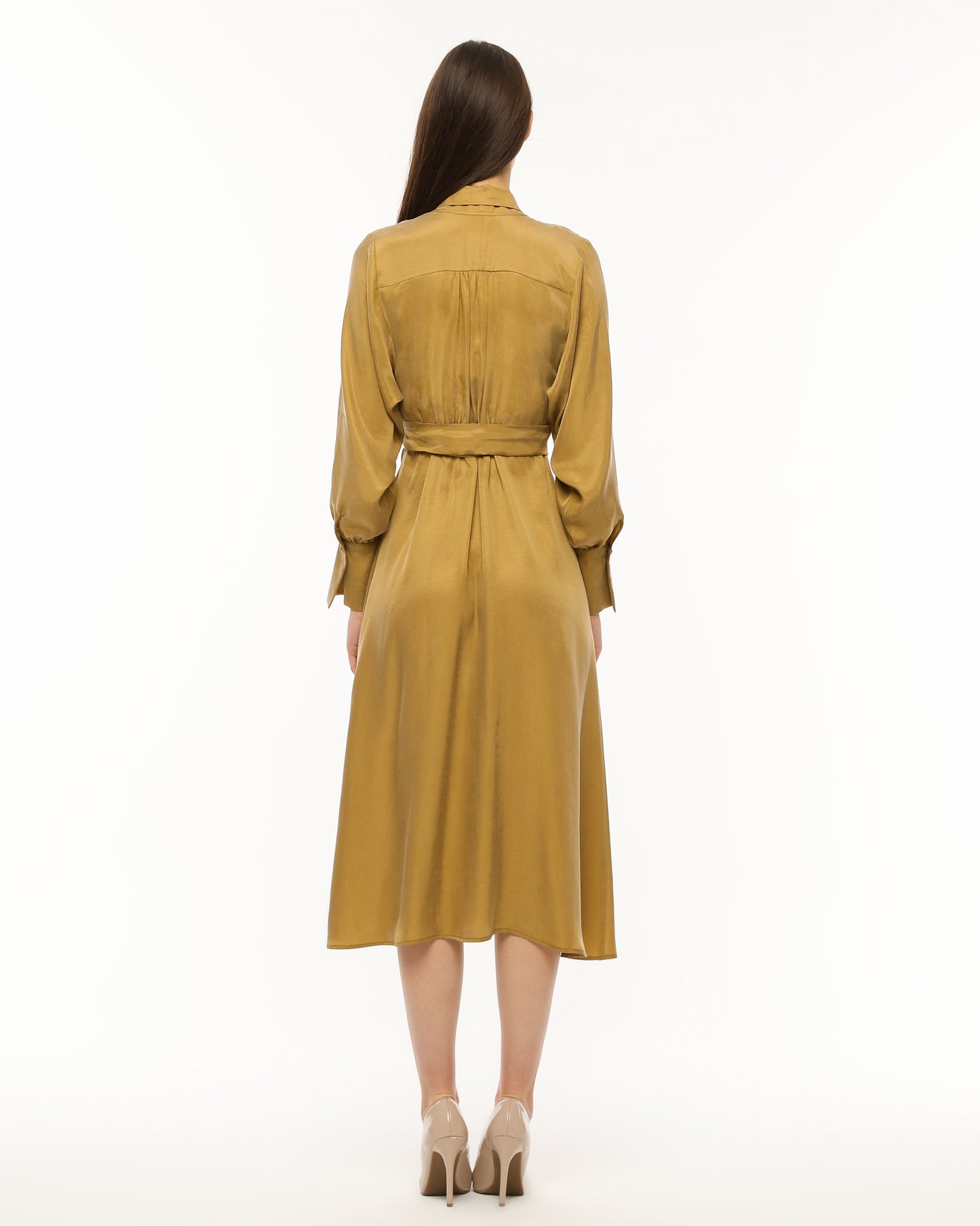 Elegant Black Wrap Dress with Waist Tie