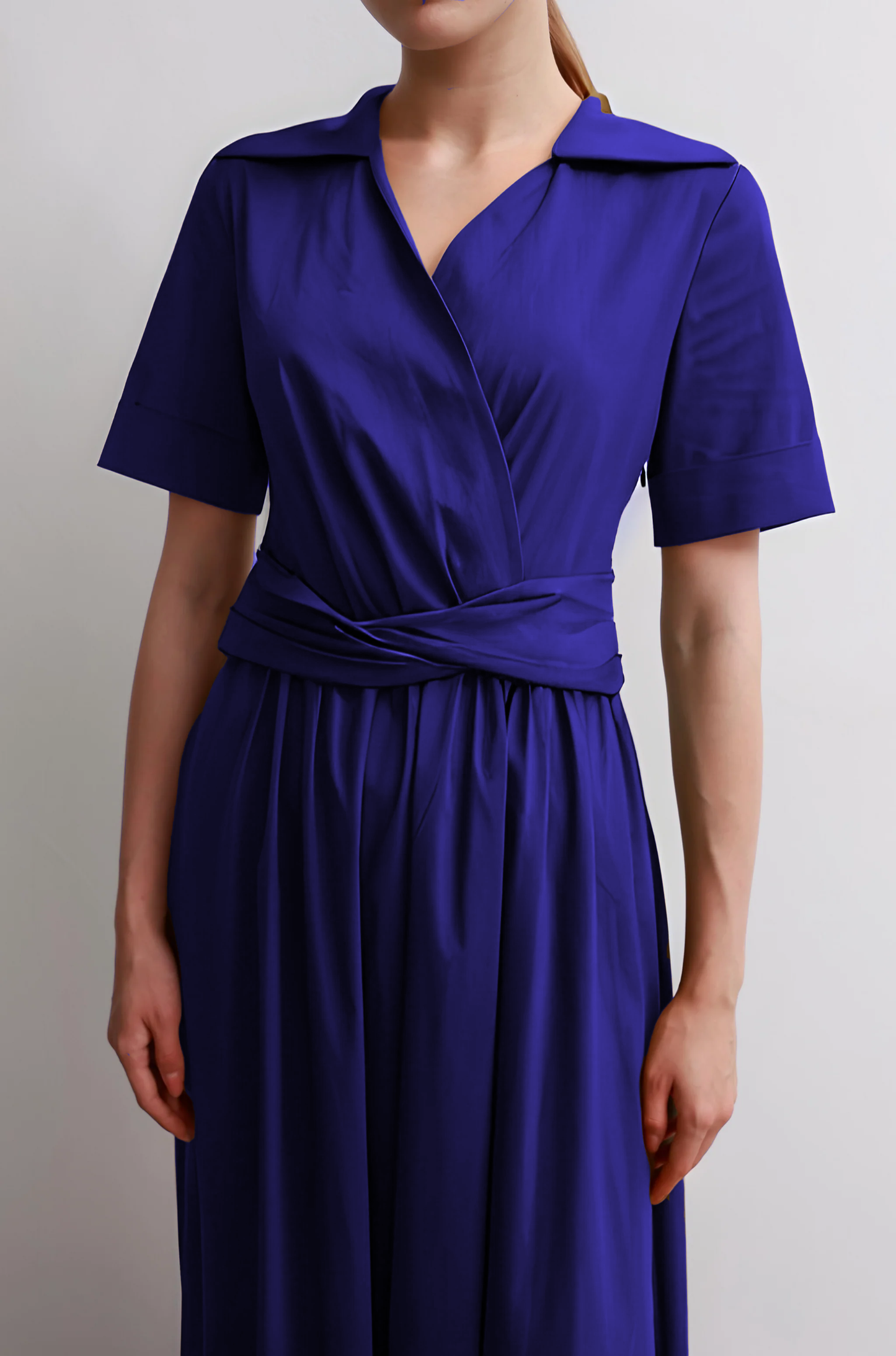 Saxe Blue Waist Tie Dress