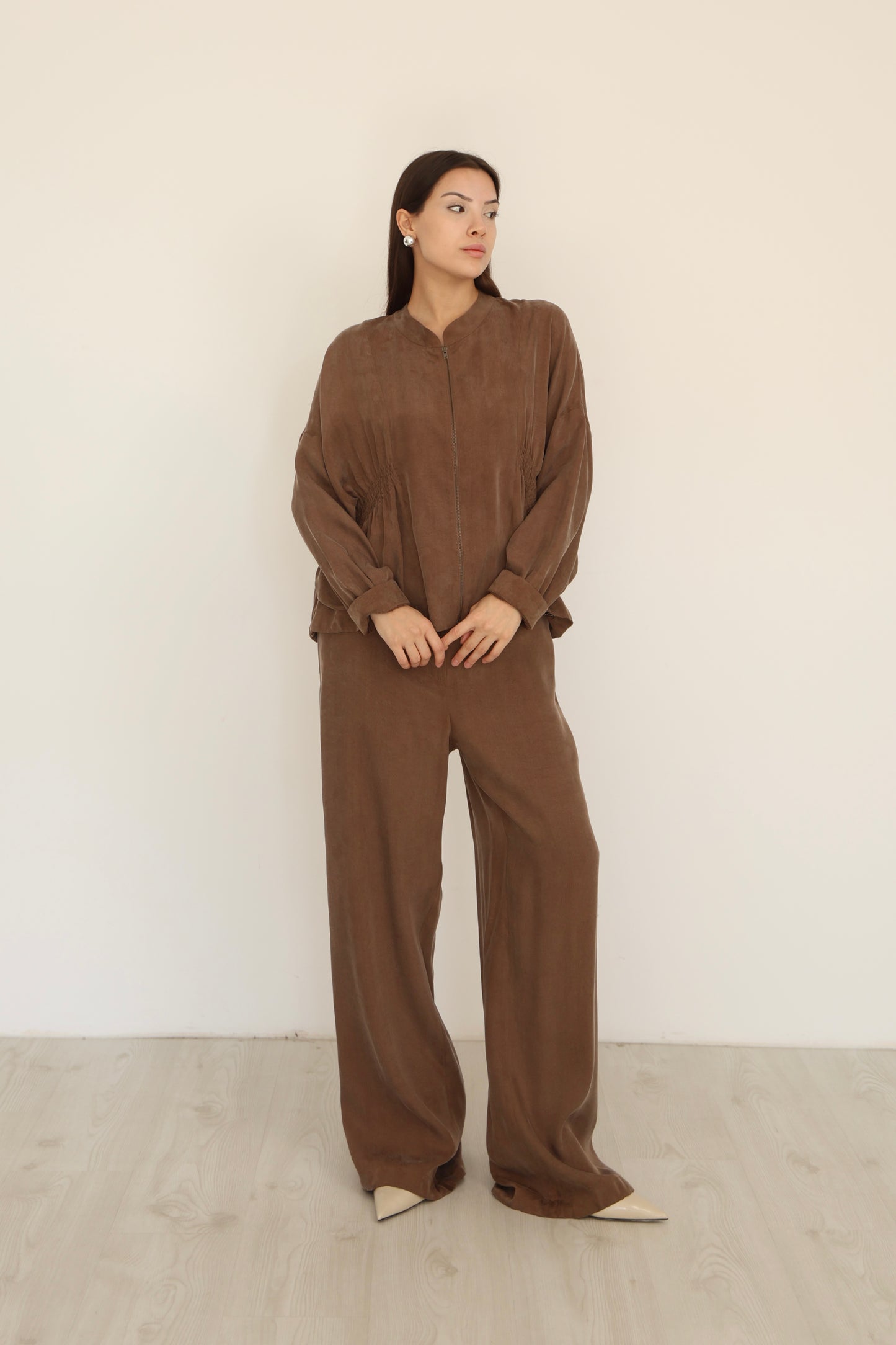 Brown Pocket Detail Pants-P72