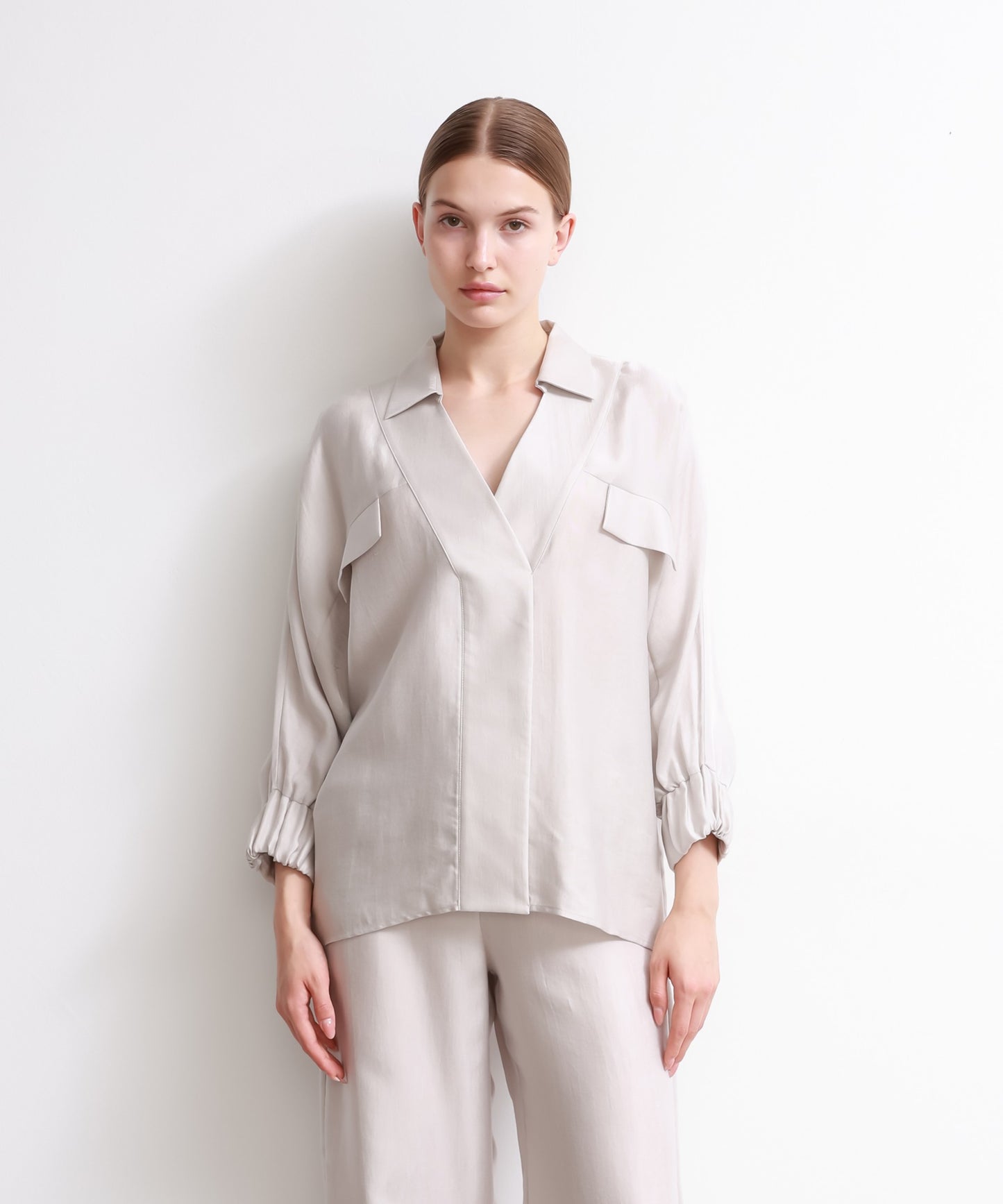Gray V-Neck Shirt