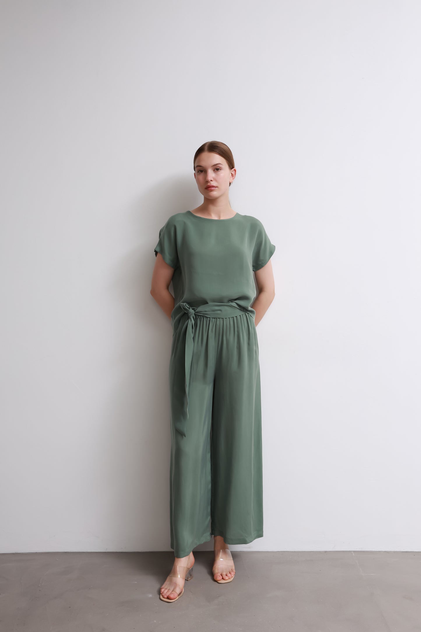 Mint Tie Up Waist Pants
