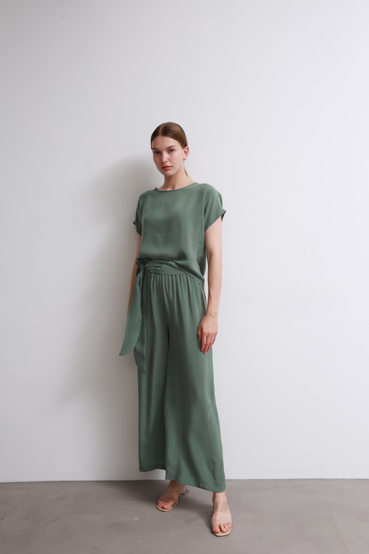 Mint Tie Up Waist Pants