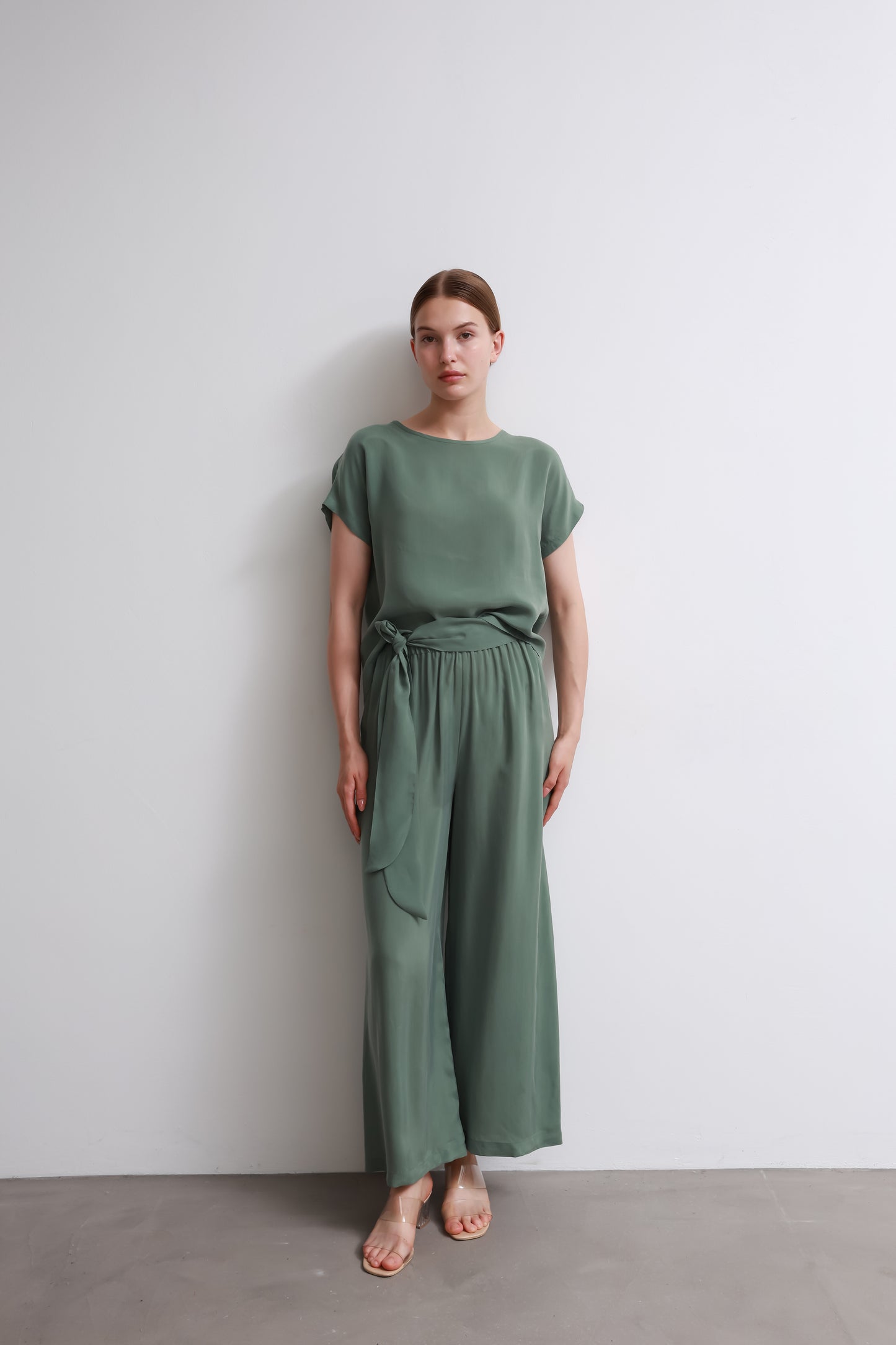 Mint Tie Up Waist Pants