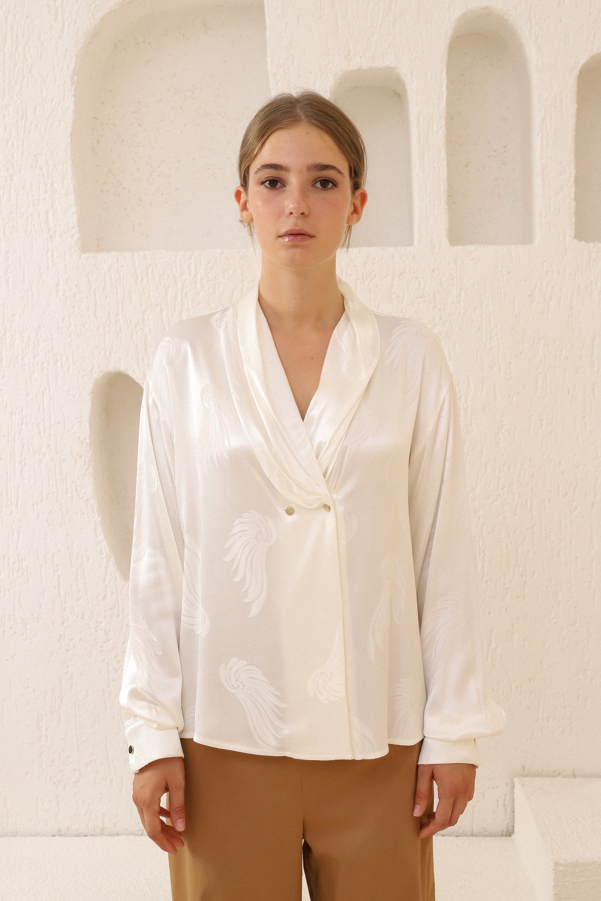 Ecru Draped Shirt