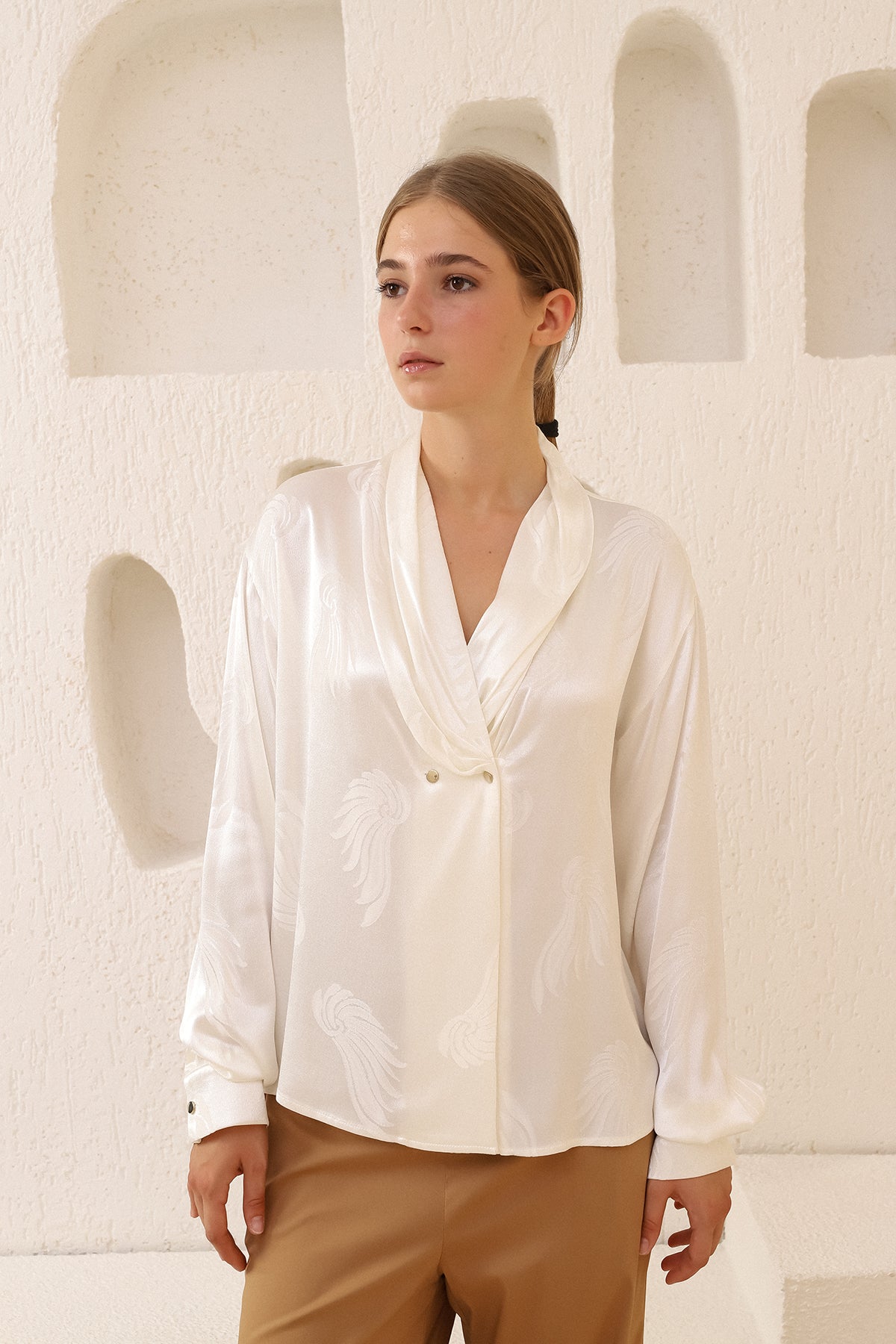 Ecru Draped Shirt