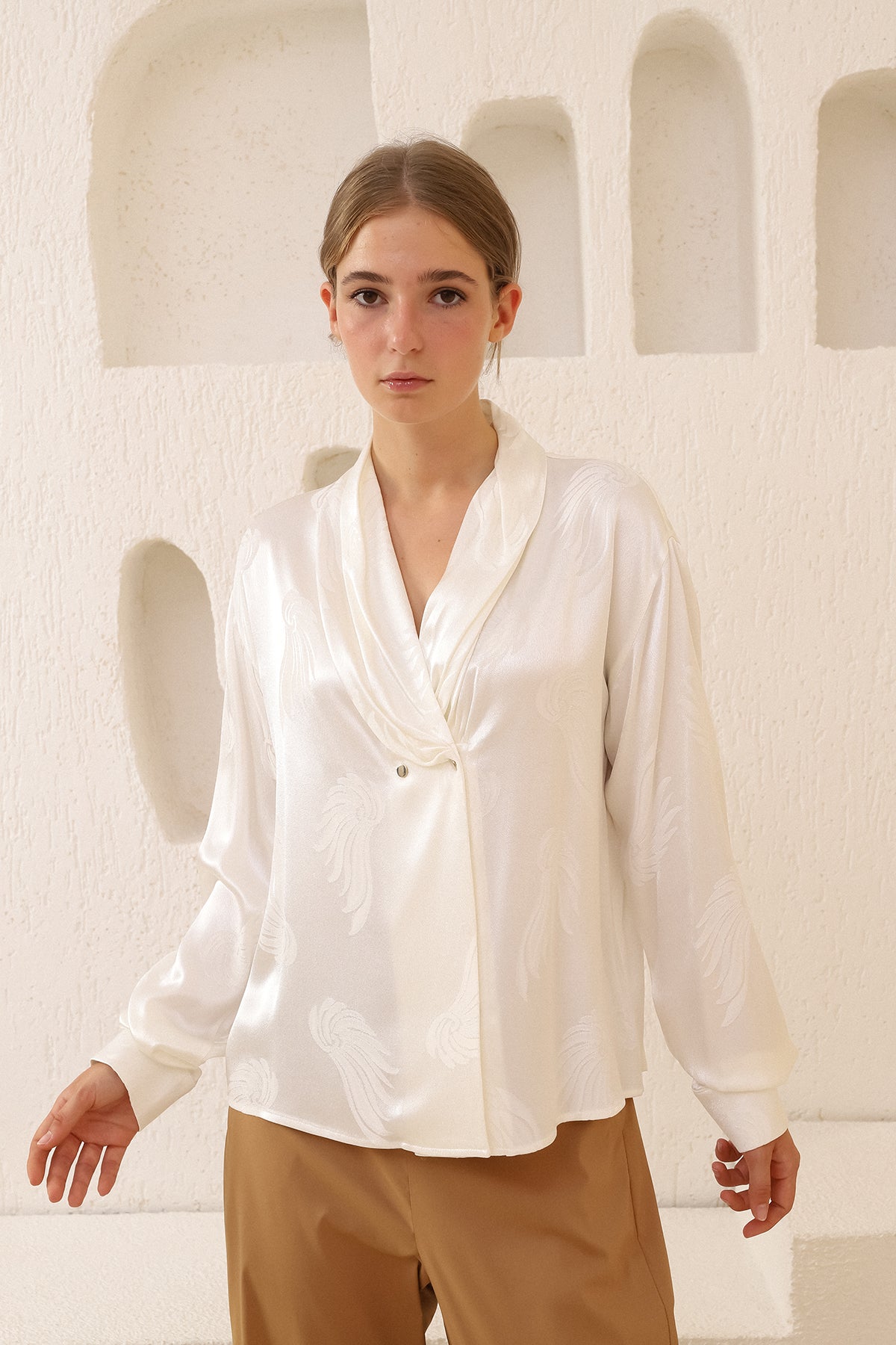 Ecru Draped Shirt