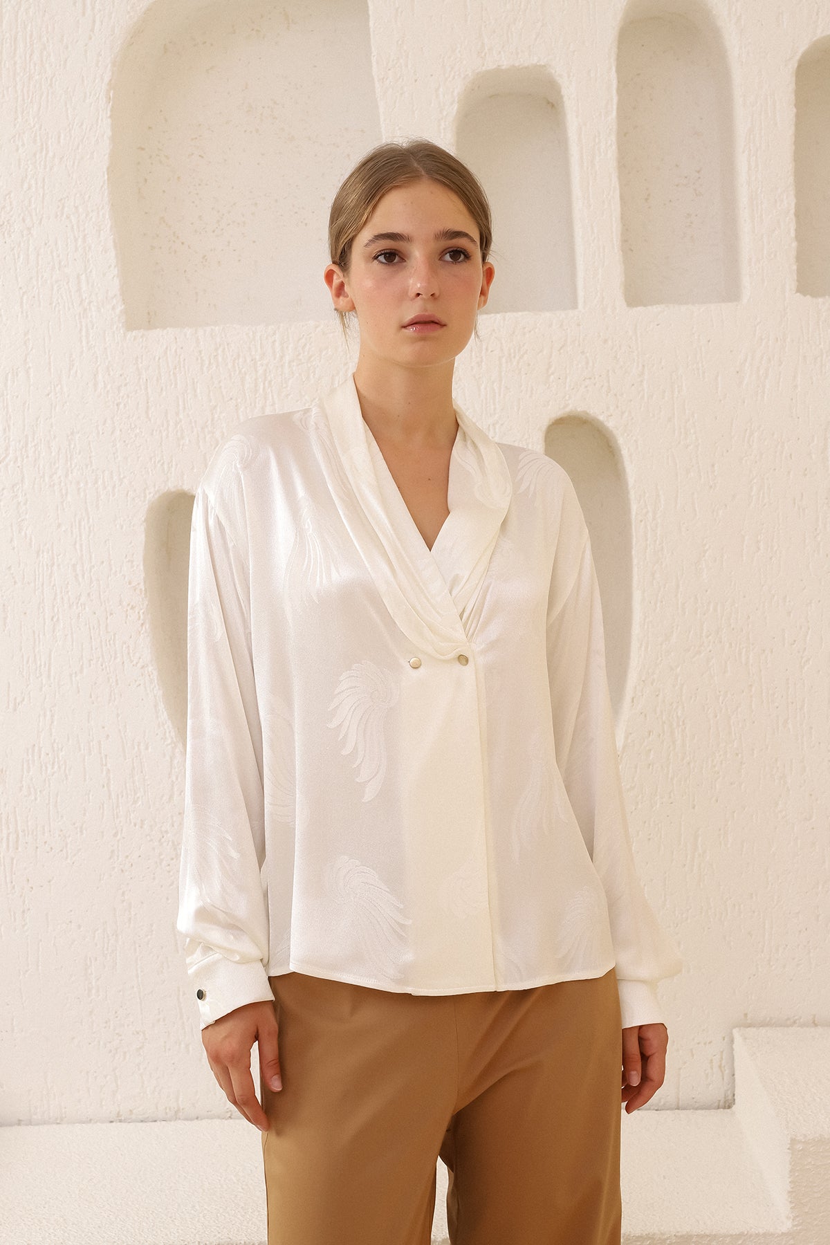 Ecru Draped Shirt