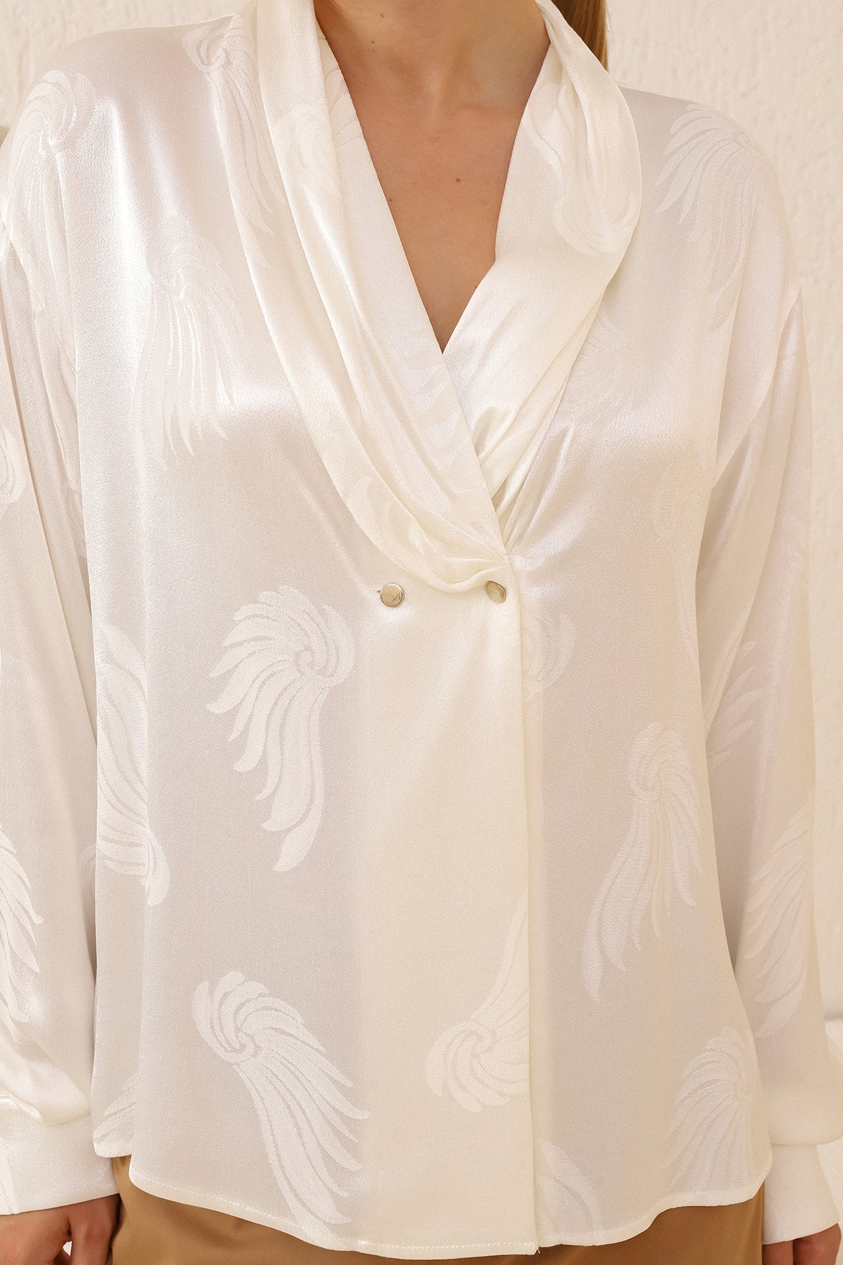 Ecru Draped Shirt