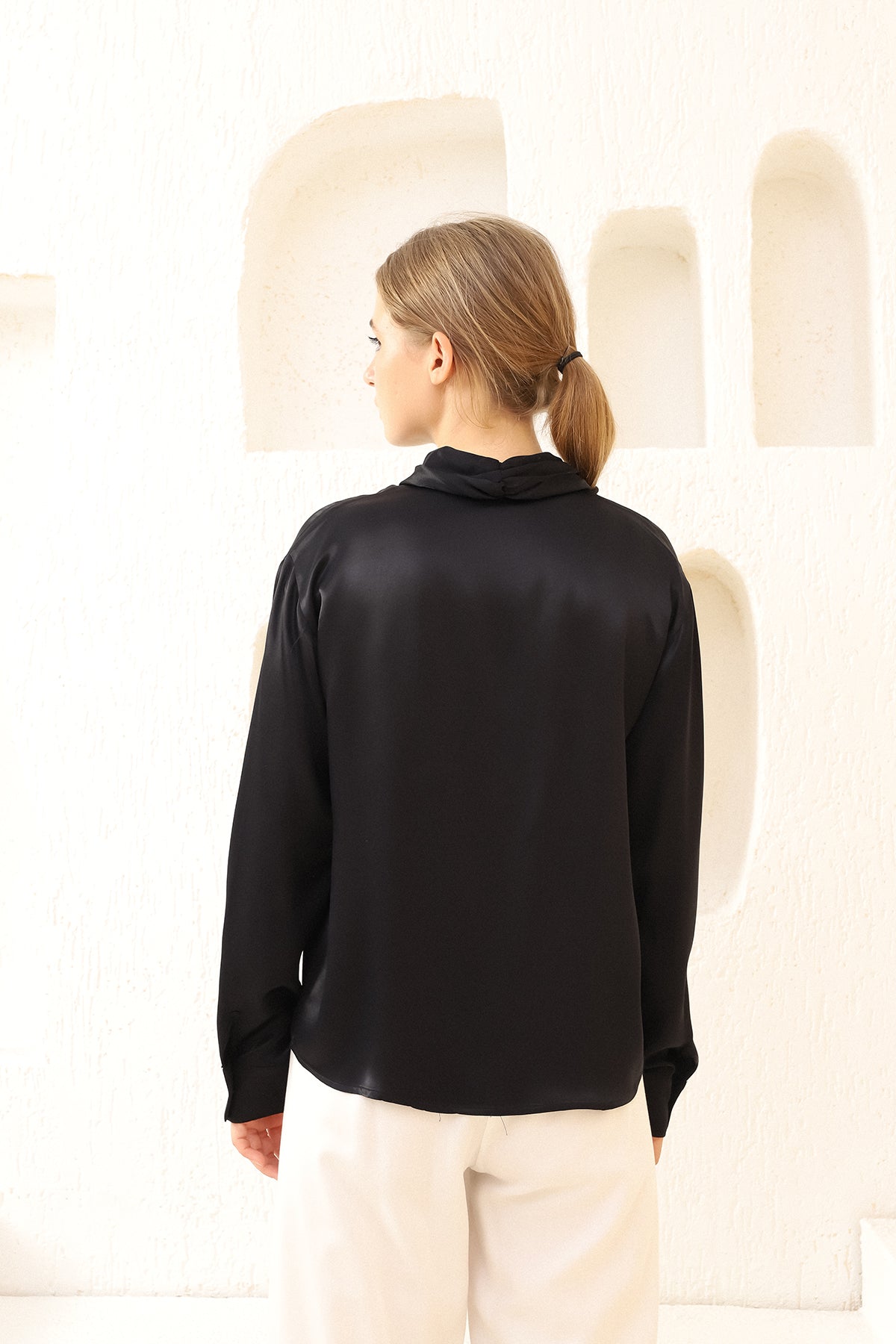 Black Draped Shirt
