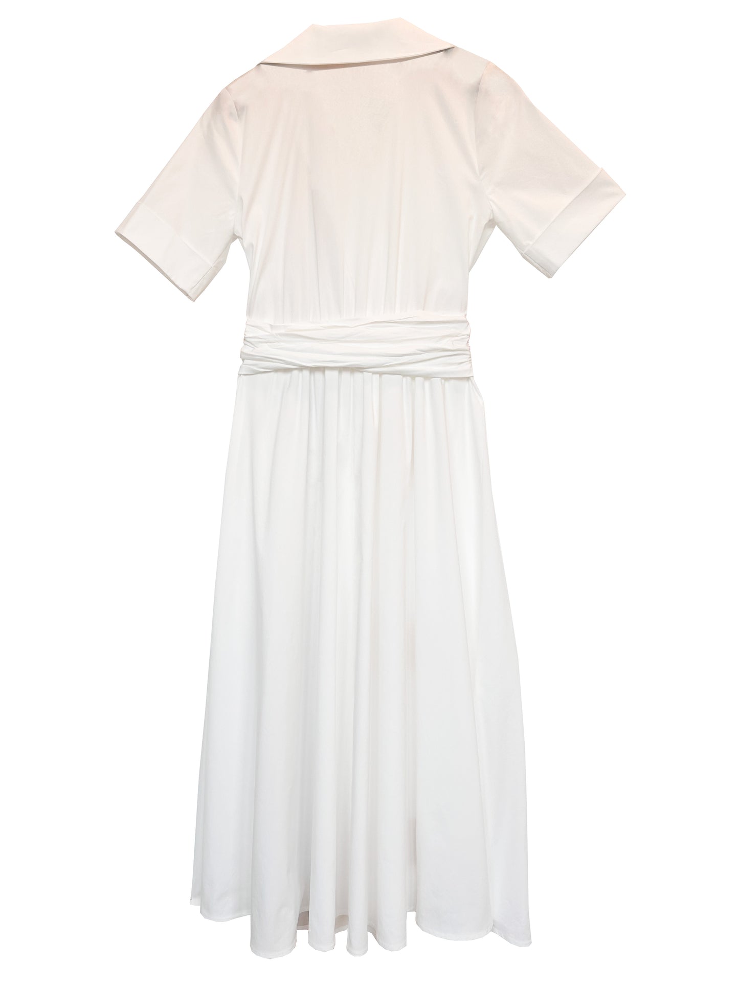 white Waist Tie Dress