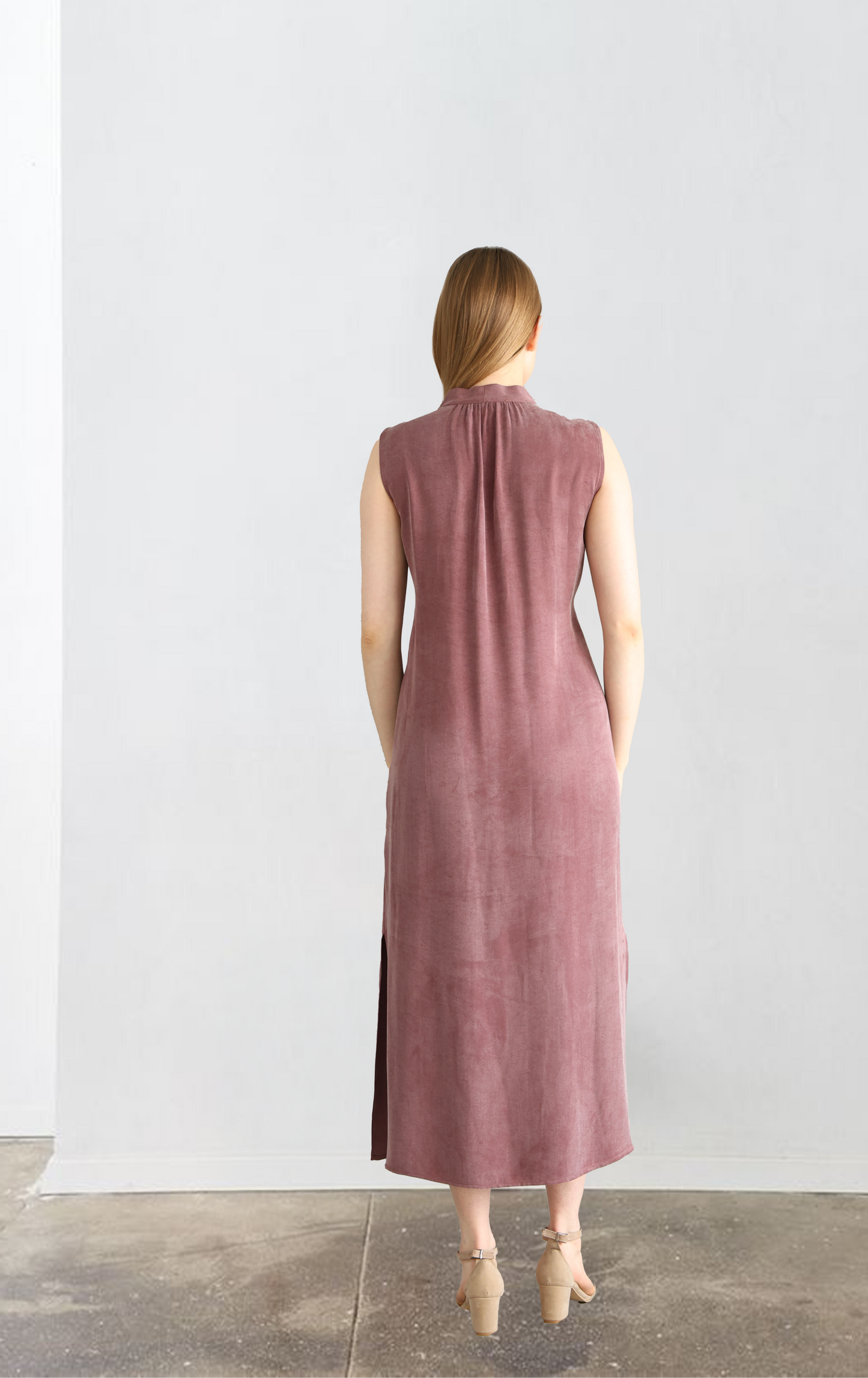 Burgundy Dress V-neck