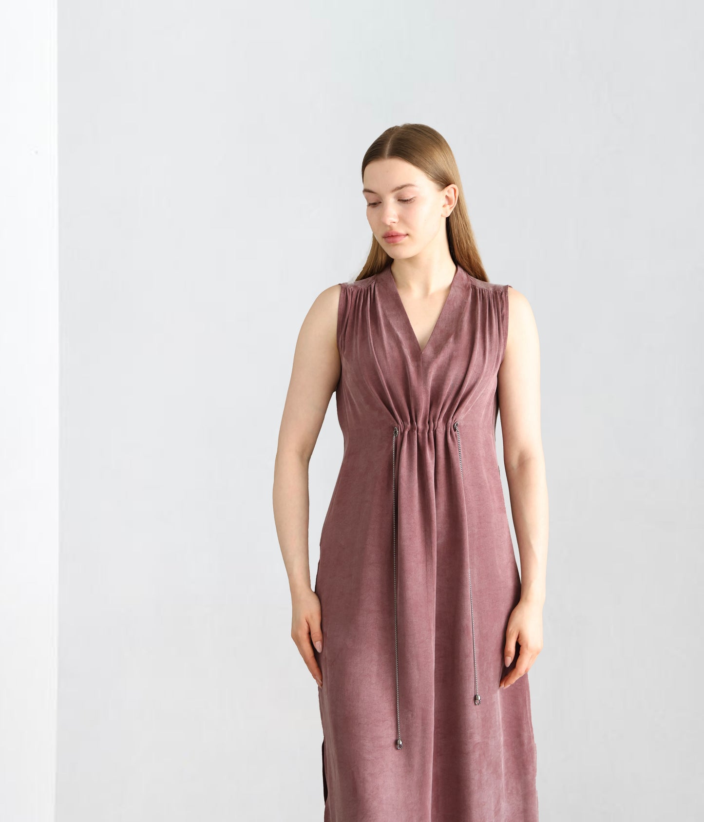 Burgundy Dress V-neck