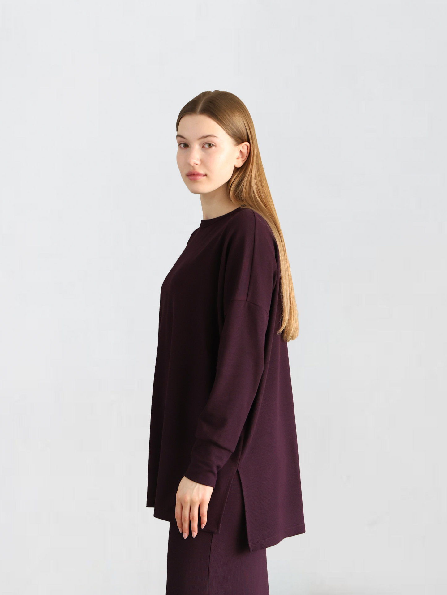 Dark Purple Knitewear Tops
