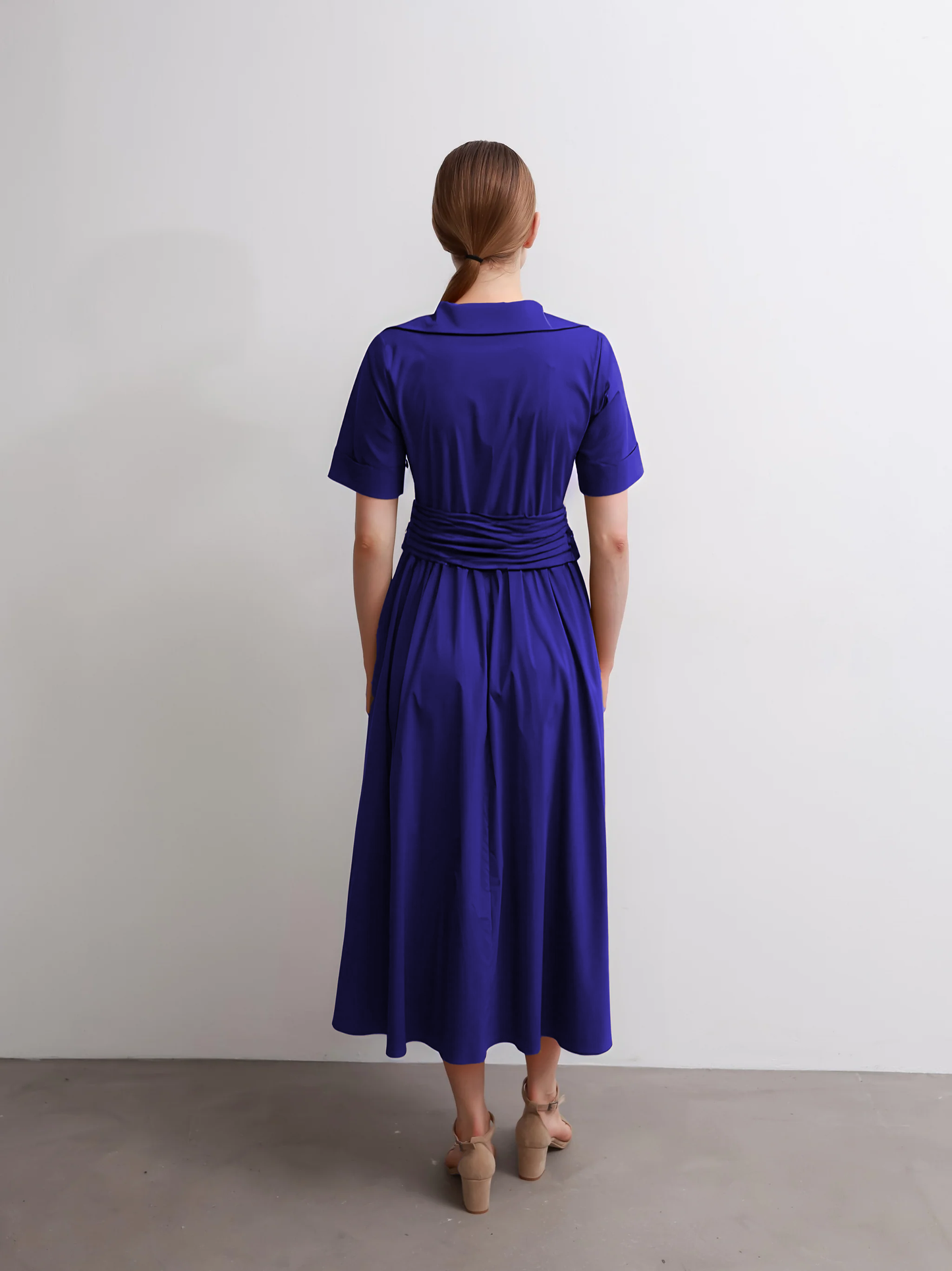 Saxe Blue Waist Tie Dress