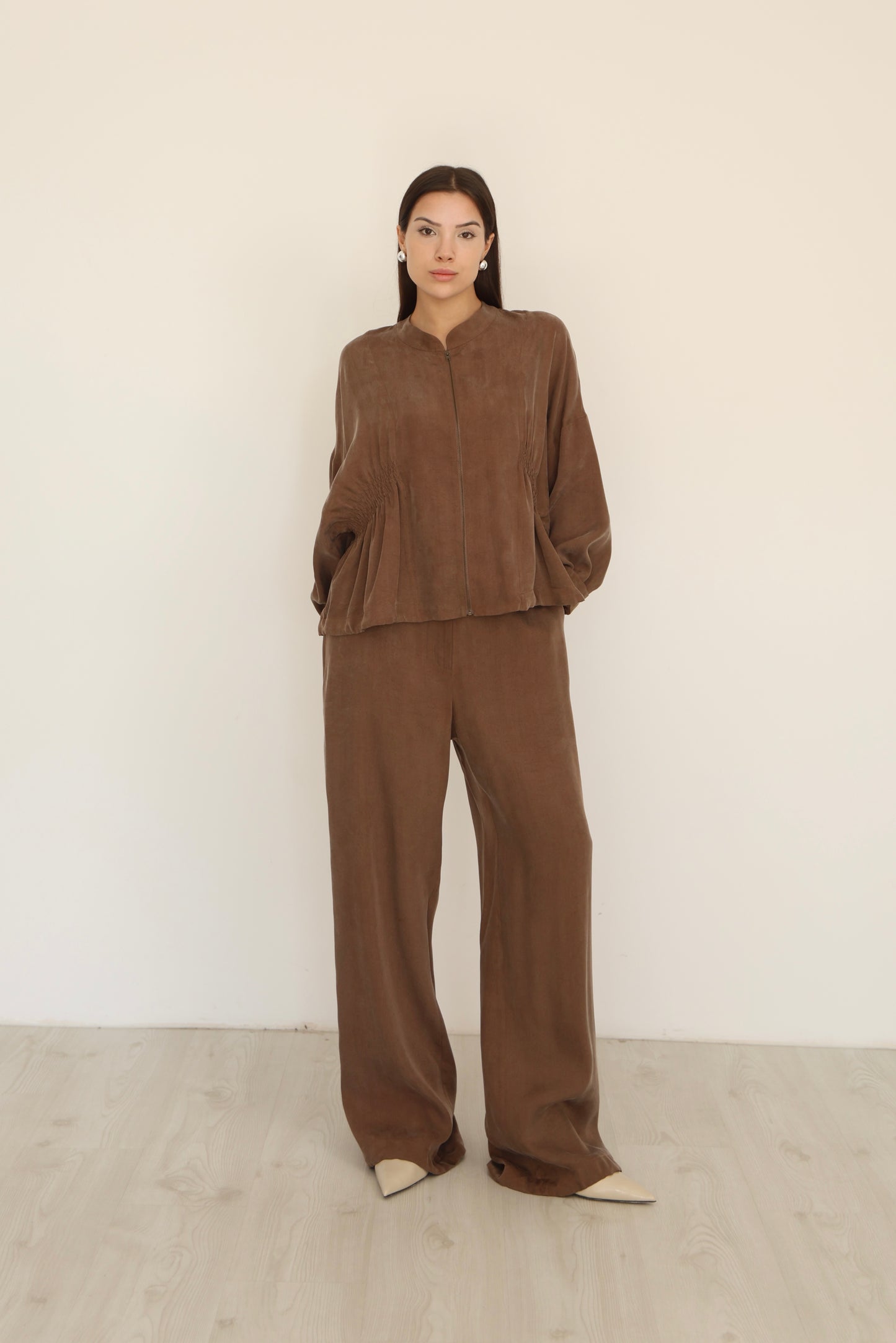 Brown Pocket Detail Pants-P72