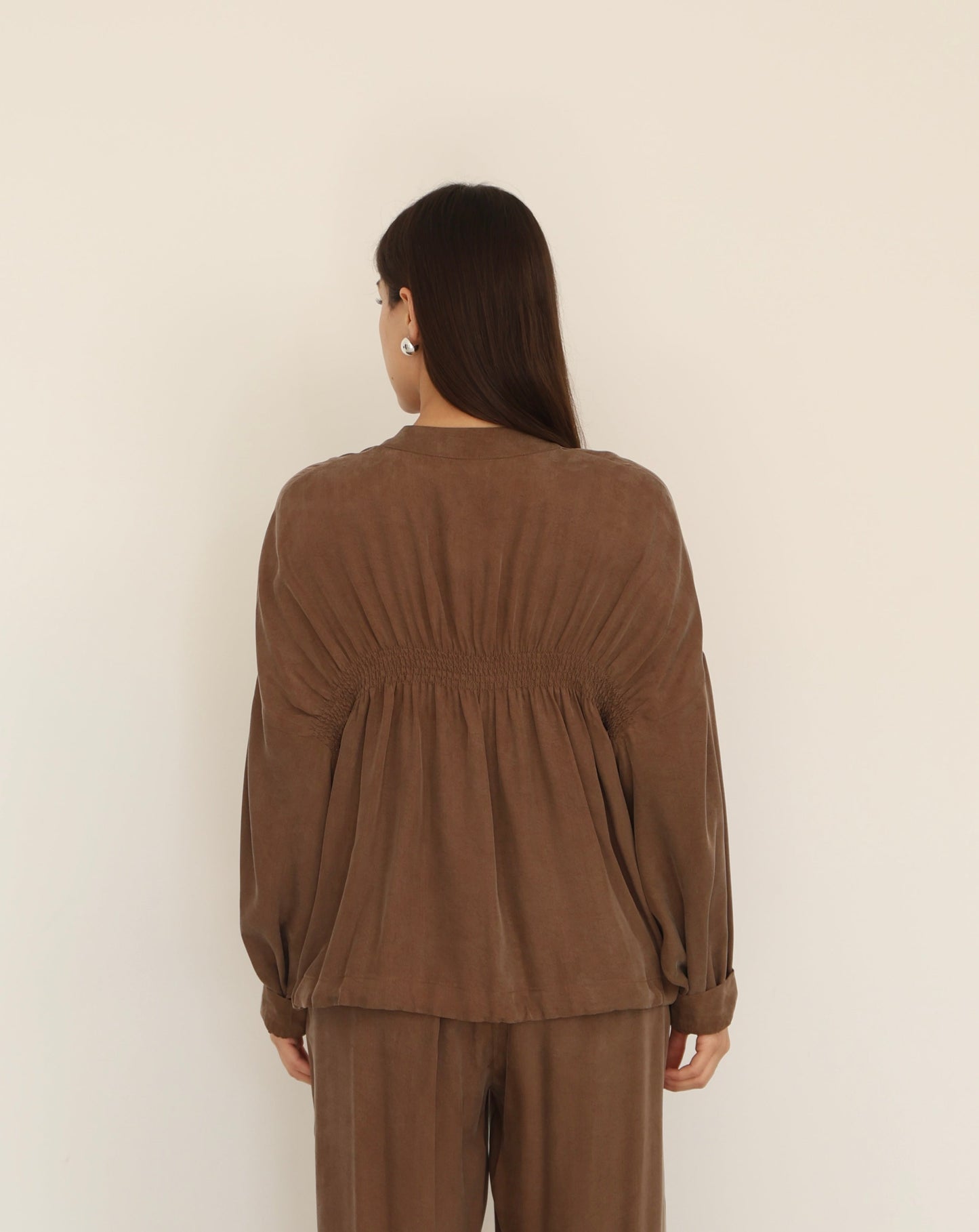 Brown Zipper Detail Jacket-M20