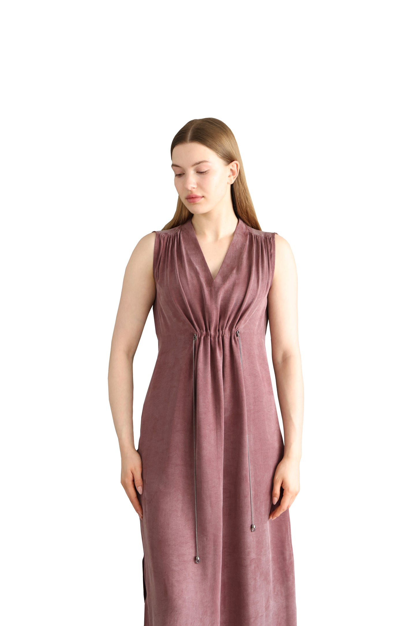 Burgundy  Dress V-neck