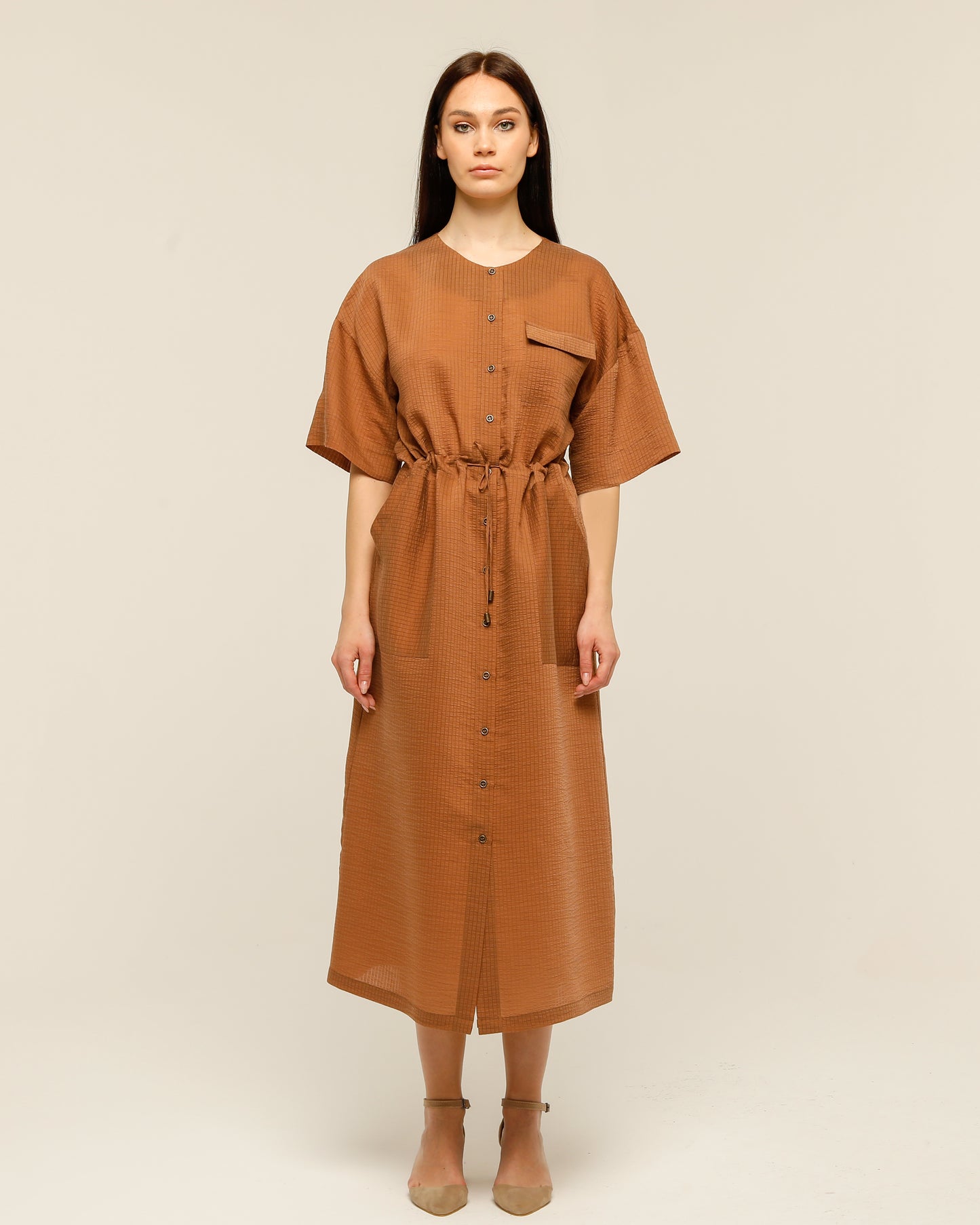 Brown Minimal Dress