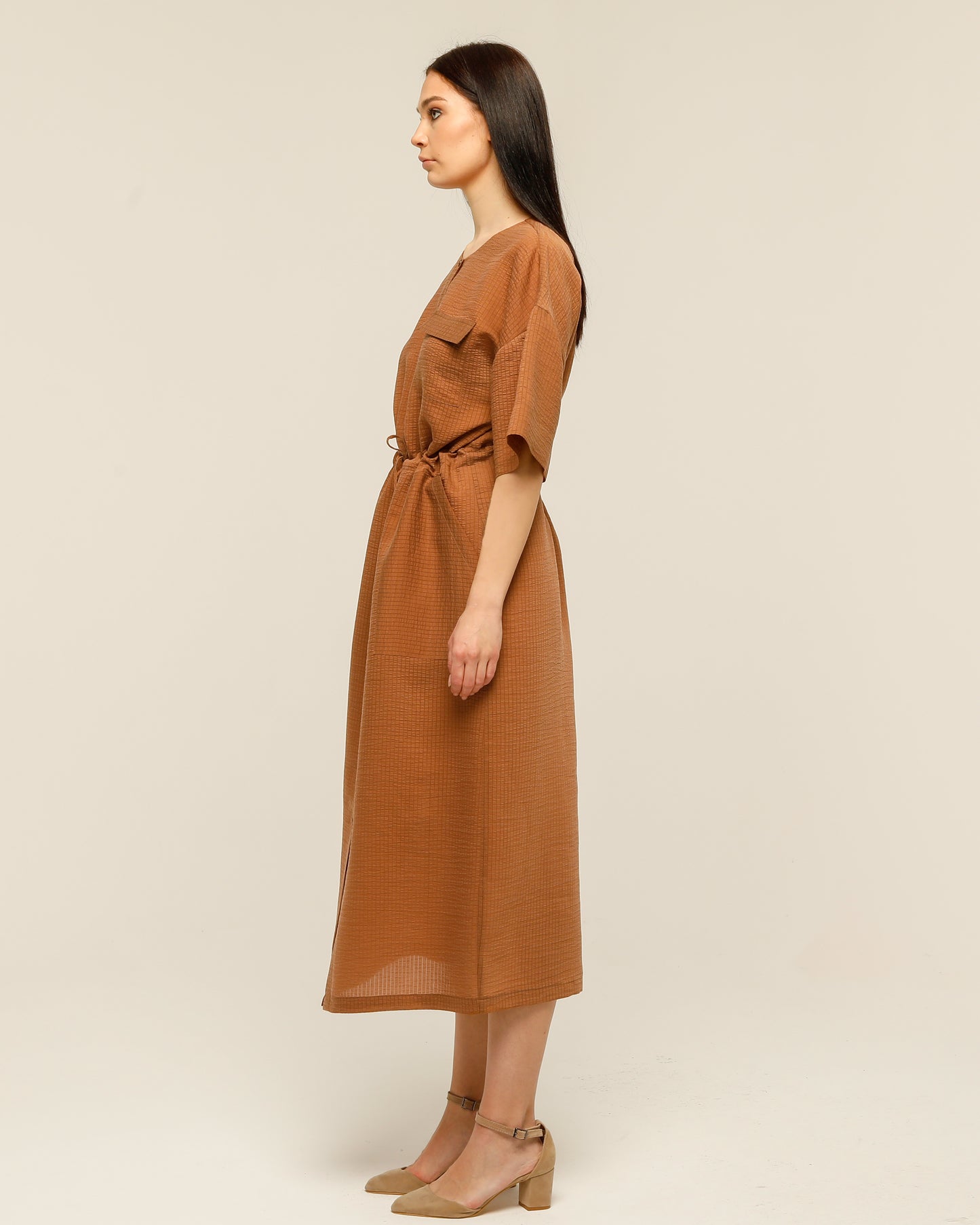 Brown Minimal Dress