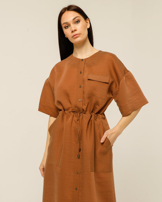 Brown Minimal Dress