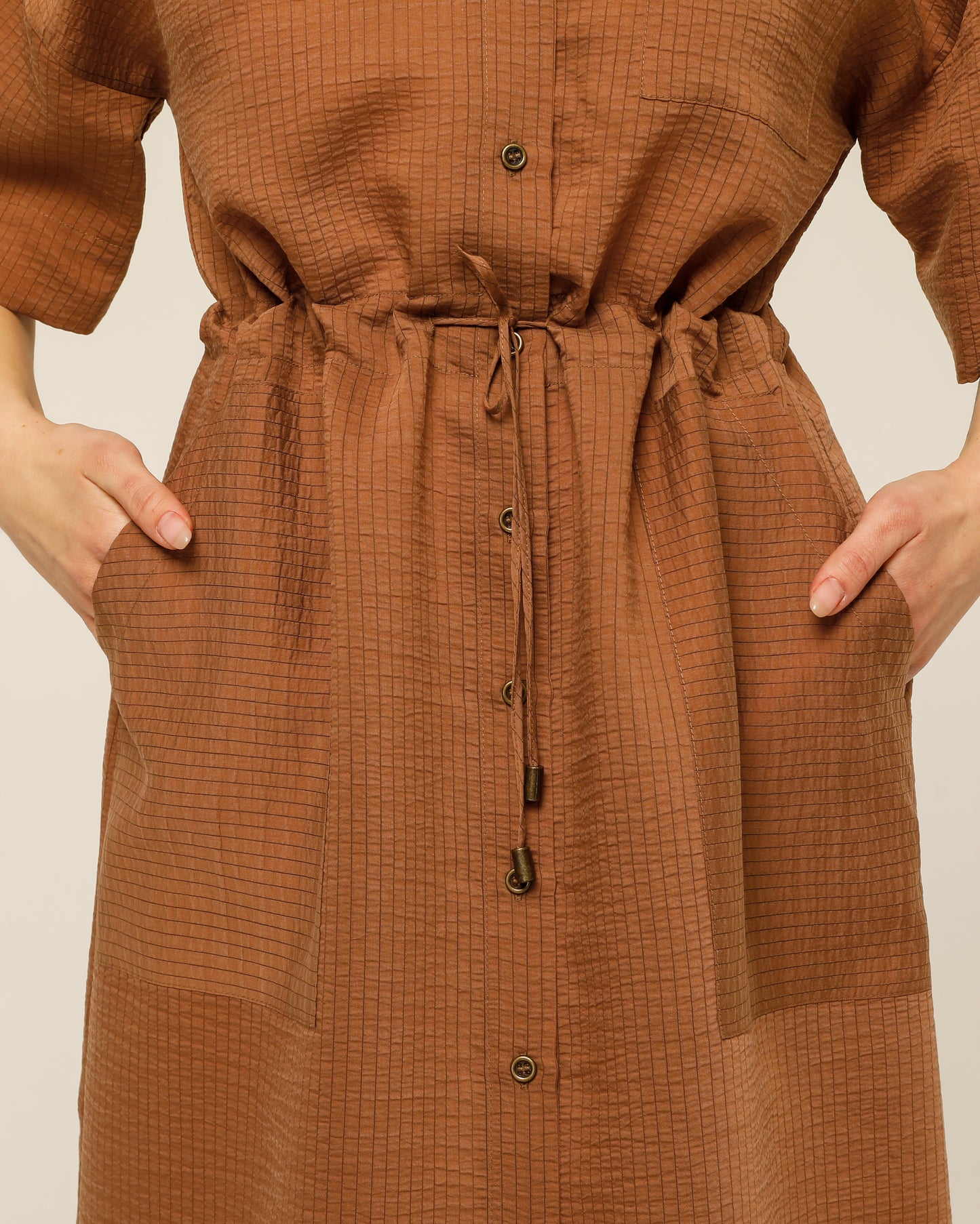 Brown Minimal Dress