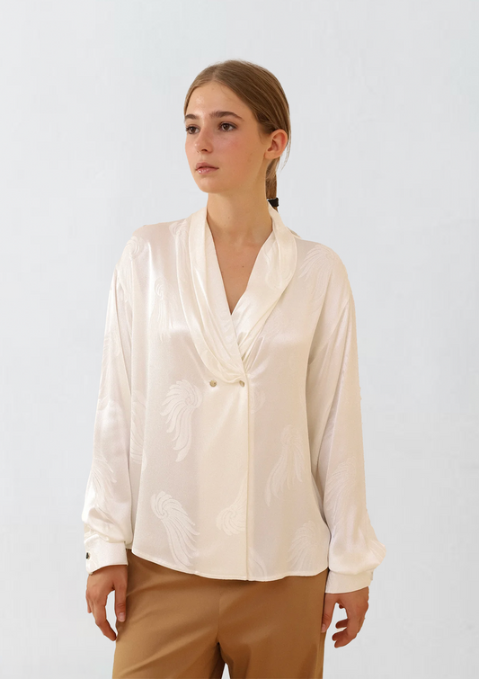 Ecru Draped Shirt