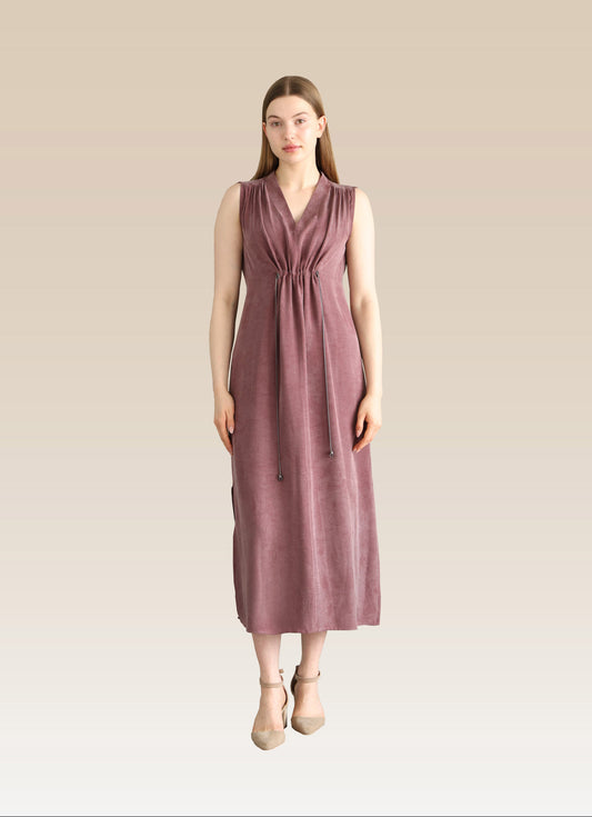 Burgundy  Dress V-neck