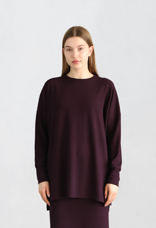 Dark Purple Knitewear Tops